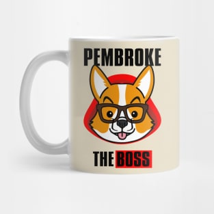 Corgi Dog Money Heist Boss Member Pembroke white Mug